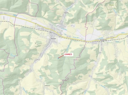 Trvalý travní porost o výměře 1868 m2, podíl 1/1, katastrální území Hovězí, obec Hovězí, obec s rozš