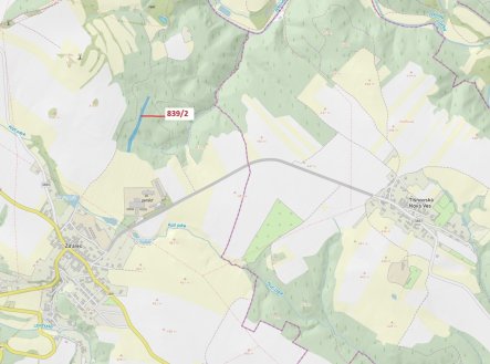 Lesní pozemek o výměře 5465 m2, podíl 1/1, katastrální území Žďárec, obec Žďárec, obec s rozšířenou 