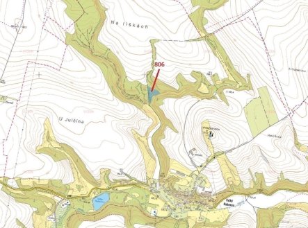 Lesní pozemek o výměře 8141 m2, podíl 1/1, katastrální území Velký Hubenov, obec Snědovice, obec s r