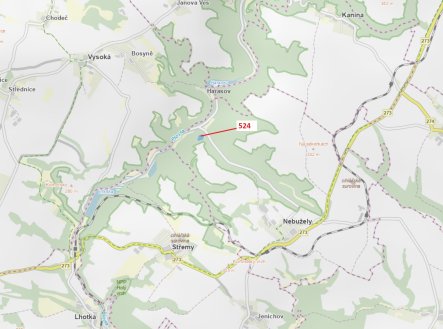 Lesní pozemek o výměře 7596 m2, podíl 1/1, katastrální území Nebužely, obec Nebužely, obec s rozšíře
