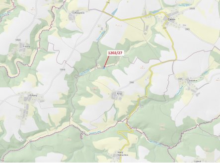 Lesní pozemek o výměře 2055 m2, podíl 1/1, katastrální území Kněž u Čestína, obec Čestín, obec s roz