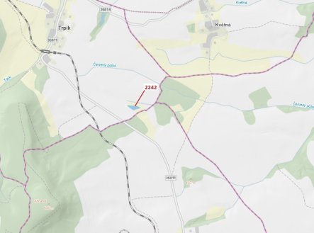 Lesní pozemek o výměře 3972 m2, podíl 1/1, katastrální území Trpík, obec Trpík, obec s rozšířenou pů
