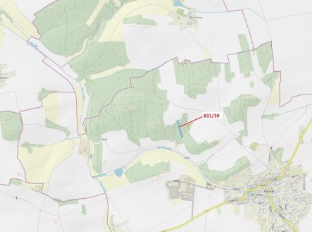 Lesní pozemek o výměře 3368 m2, podíl 1/1, katastrální území Koloveč, obec Koloveč, obec s rozšířeno