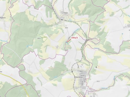 Lesní pozemek o výměře 2478 m2, podíl 1/1, katastrální území Přibyslavice nad Jihlavou, obec Přibysl