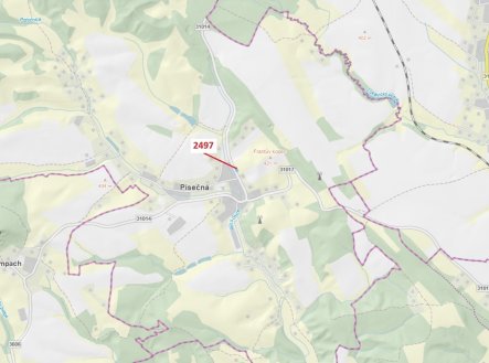 Lesní pozemek o výměře 797 m2, podíl 1/1, katastrální území Písečná u Žamberka, obec Písečná, obec s
