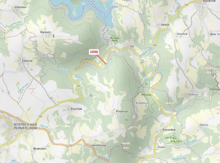 Lesní pozemek o výměře 2432 m2, podíl 1/1, katastrální území Hrdá Ves, obec Vír, obec s rozšířenou p