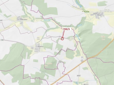 Lesní pozemky o výměře 301 m2, podíl 1/1, katastrální území Jemnice u Oseka, obec Osek, obec s rozší