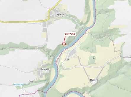 Lesní pozemek o výměře 72 m2, podíl 1/1, katastrální území Nynice, obec Hromnice, obec s rozšířenou 
