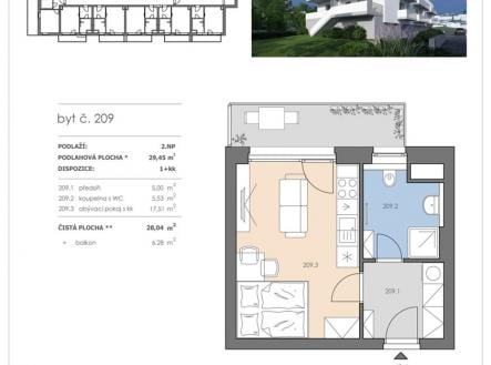 Prodej bytu, 1+kk, 29 m²