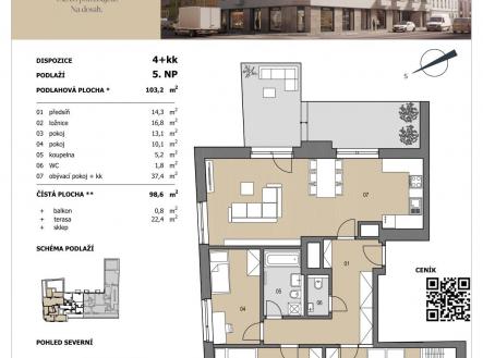 Prodej bytu, 4+kk, 122 m²