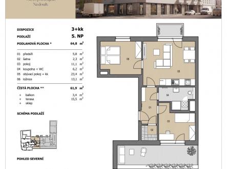 Prodej bytu, 3+kk, 84 m²