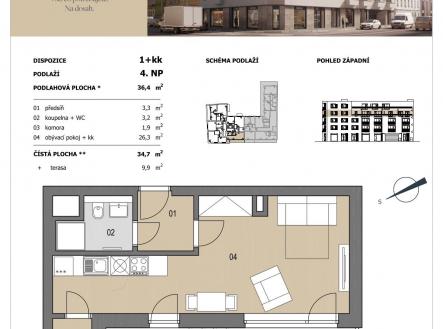 Prodej bytu, 1+kk, 48 m²