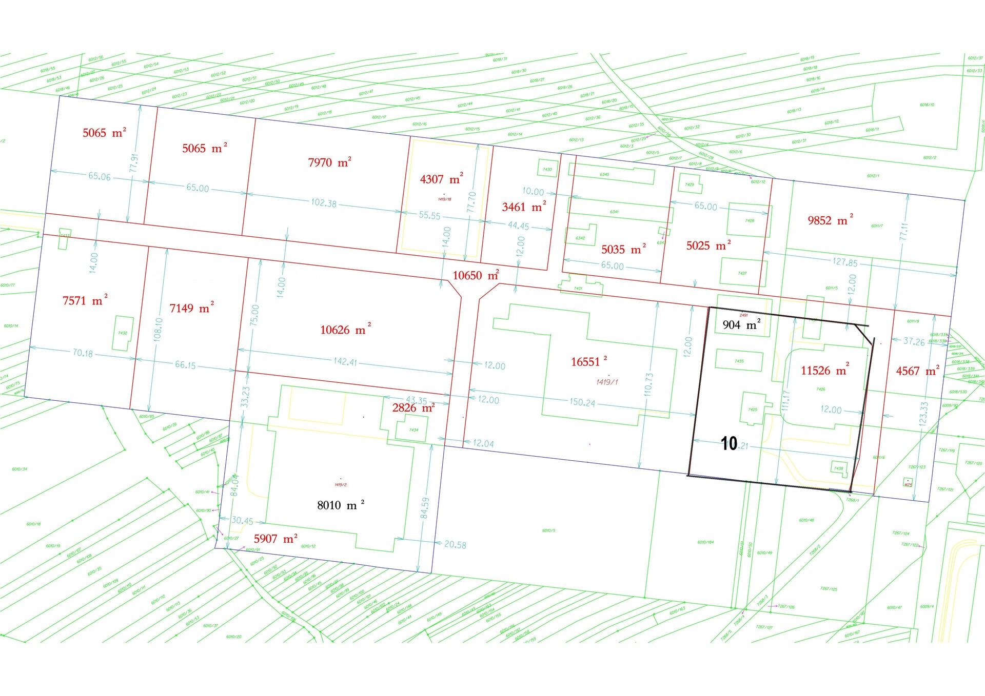 Prodej  komerčního pozemku 11 526 m²