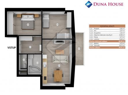 Prodej bytu, 3+kk, 60 m²