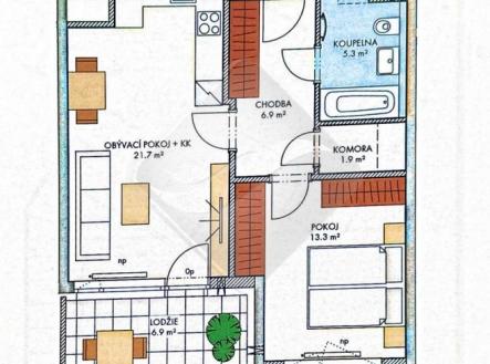 Prodej bytu, 2+kk, 51 m²