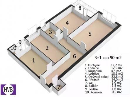 Prodej bytu, 3+1, 91 m²