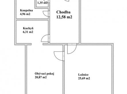 Prodej bytu, 2+1, 76 m²
