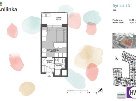 Prodej bytu, 1+kk, 33 m²