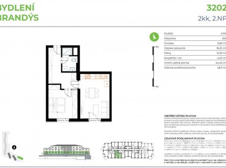 Pronájem bytu, 2+kk, 48 m²