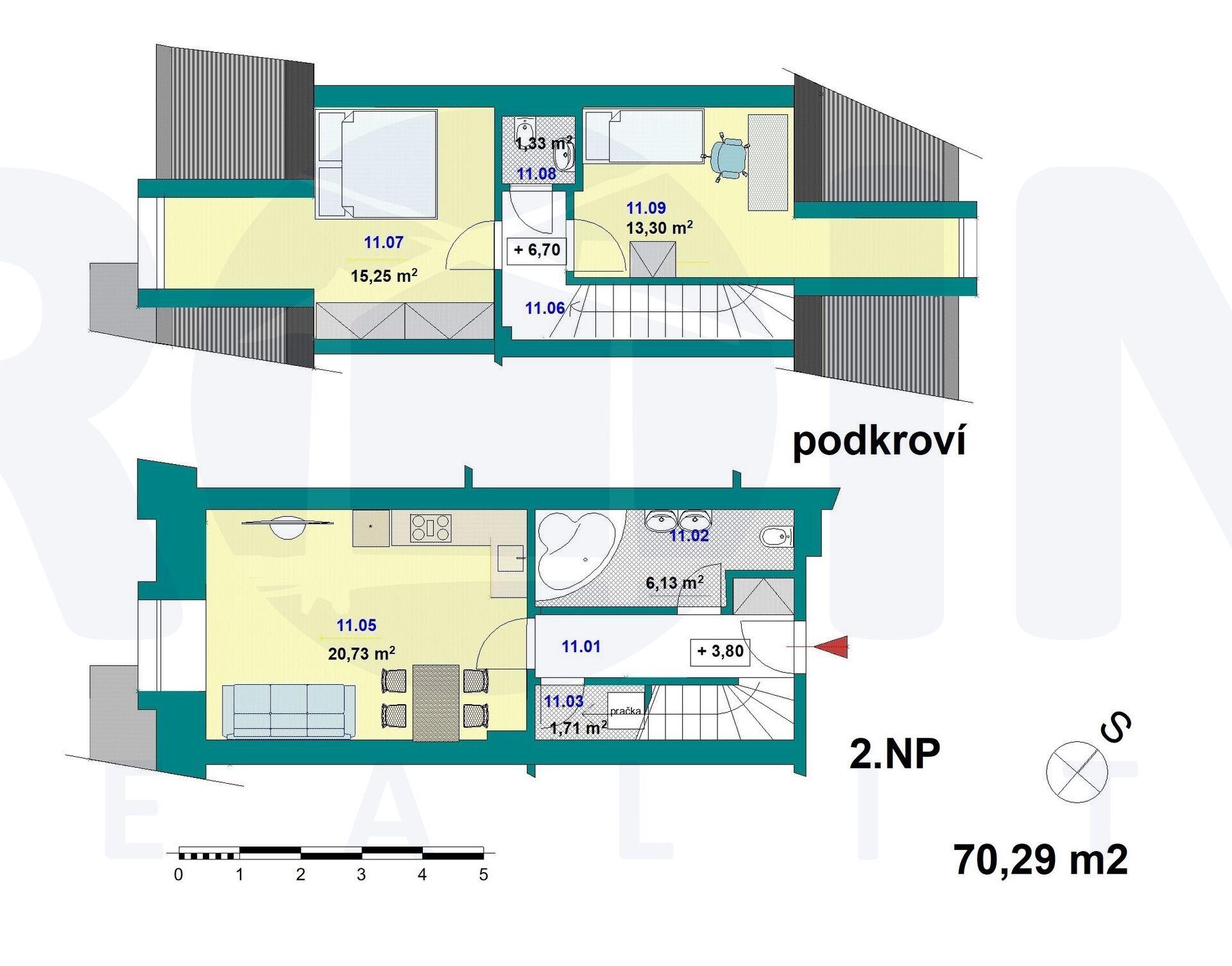 Exkluzivní mezonetový byt 3+kk se dvěma parkovacími místy v atraktivní lokalitě Bělá pod Bezdězem