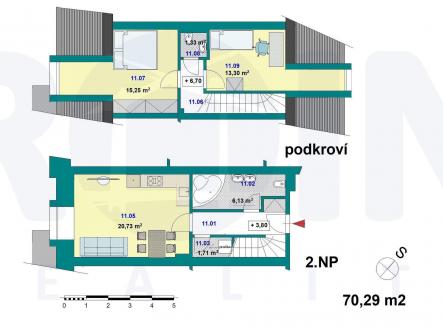 Prodej bytu, 3+kk, 70 m²