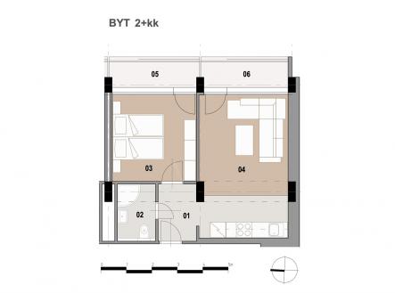 Pronájem bytu, 2+kk, 36 m²