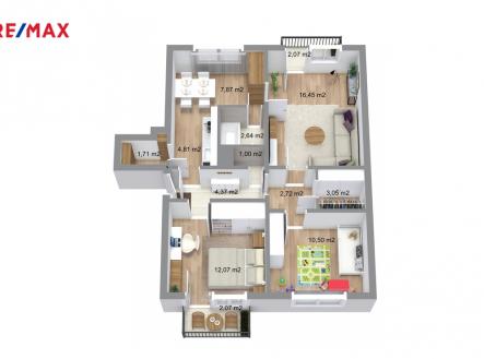 Byt 3+1, 75 m2, 2 x balkon , Kremličkova, Řečkovice, Brno