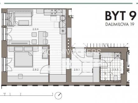 Prodej bytu, 2+kk, 56 m²
