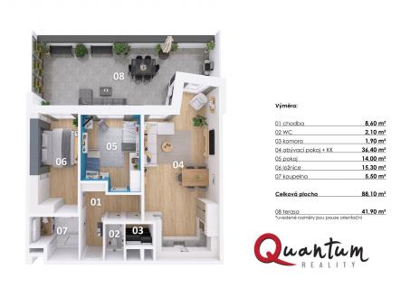 Prodej bytu, 3+kk, 89 m²