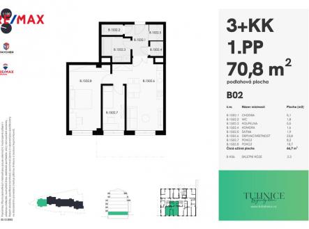 Prodej bytu, 3+kk, 70 m²