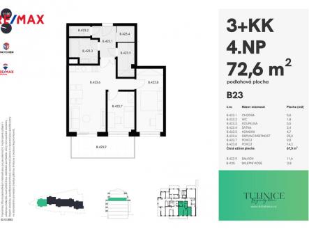 Prodej bytu, 3+kk, 72 m²