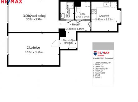 Prodej bytu, 2+1, 57 m²