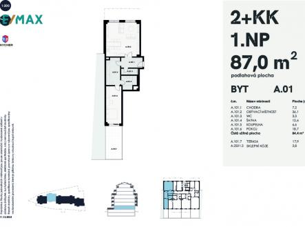 Prodej bytu, 2+kk, 87 m²