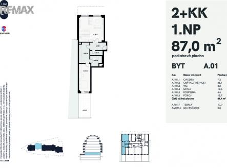 Prodej bytu, 2+kk, 87 m²