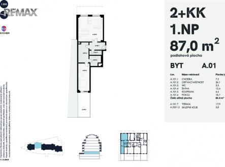 Prodej bytu, 2+kk, 87 m²