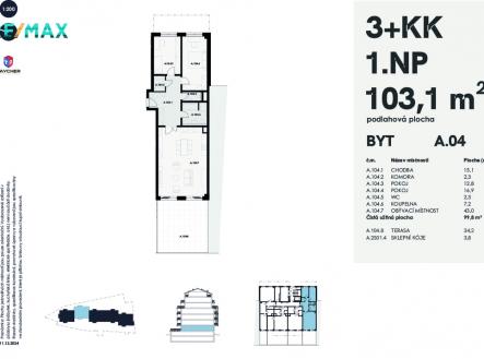 Prodej bytu, 3+kk, 103 m²
