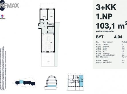 Prodej bytu, 3+kk, 103 m²