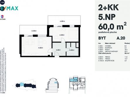 Prodej bytu, 2+kk, 60 m²