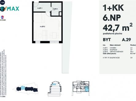 Prodej bytu, 1+kk, 42 m²