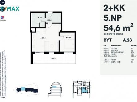 Prodej bytu, 2+kk, 54 m²