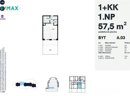 Prodej bytu, 1+kk, 57 m²
