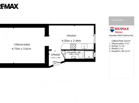 Prodej bytu, 1+1, 53 m²