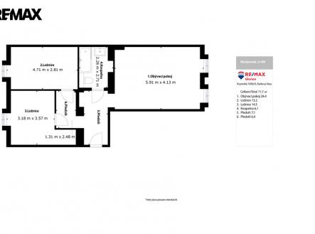 Prodej bytu, 3+kk, 72 m²
