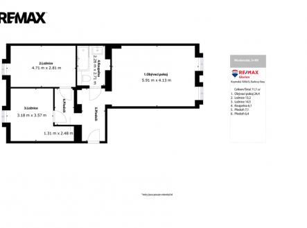 Prodej bytu, 3+kk, 72 m²