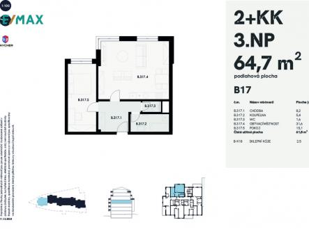 Prodej bytu, 2+kk, 64 m²