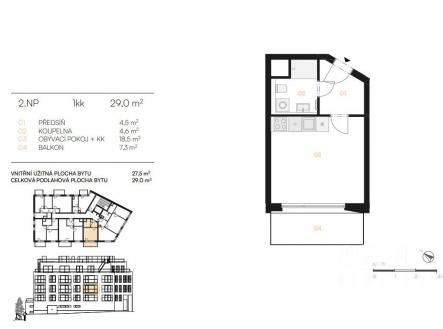 Prodej bytu, 1+kk, 29 m²