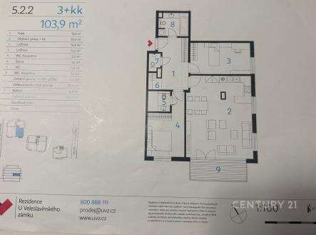 Prodej bytu, 3+kk, 104 m²