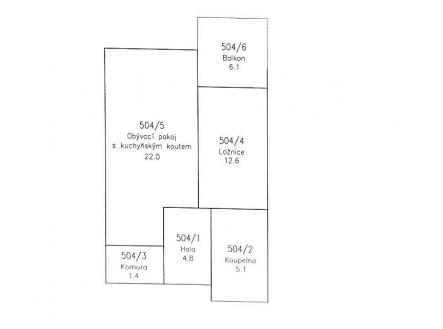 Prodej bytu, 2+kk, 52 m²