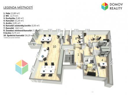 Pronájem - kanceláře, 133 m²