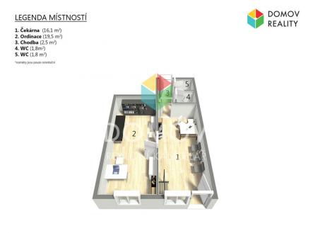 Pronájem - kanceláře, 42 m²